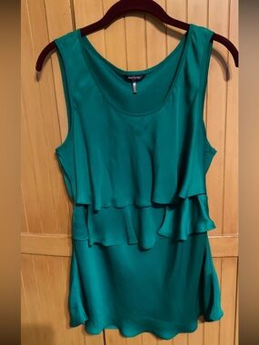 Daisy Fuentes Teal Layered Ruffle Top / large